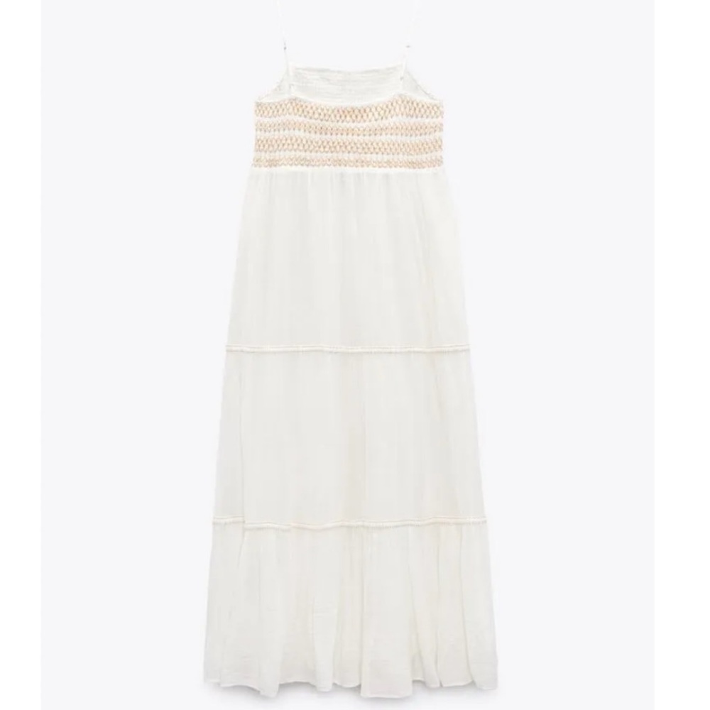 Zara Combination Tiered Dress Size Large - Picture 3 of 5
